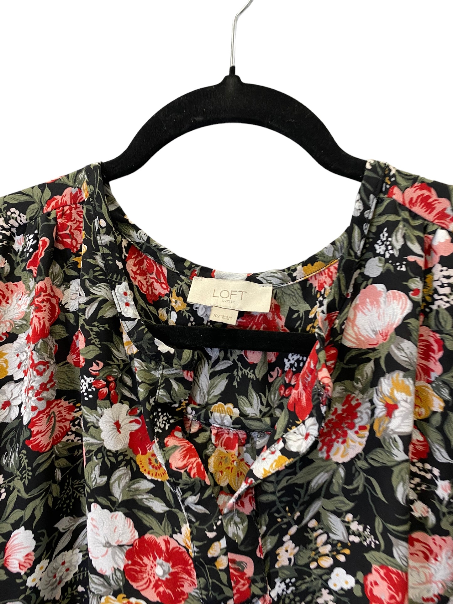 Top Long Sleeve By Loft In Floral Print, Size: Xs