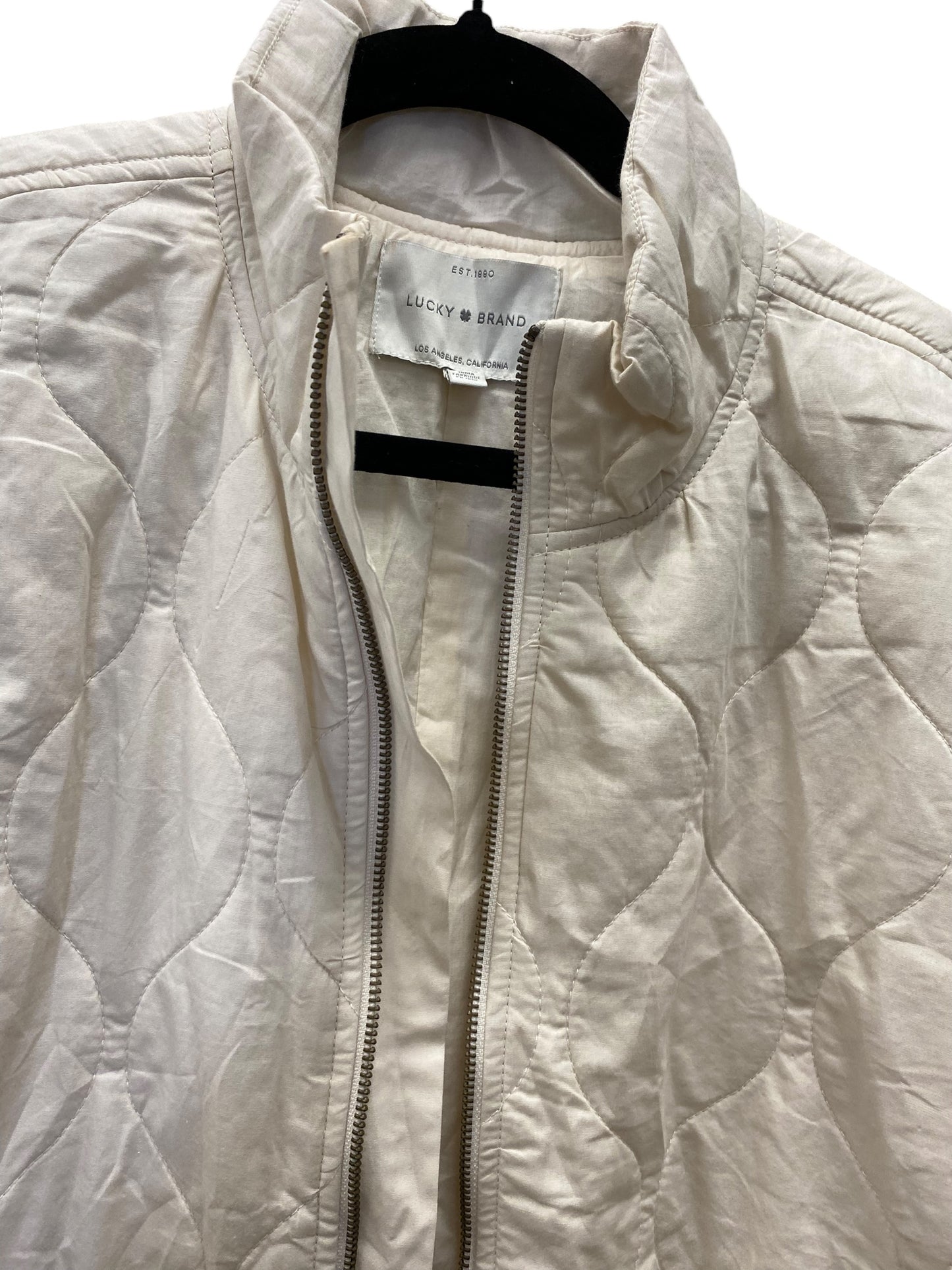 Jacket Puffer & Quilted By Lucky Brand In White, Size: L