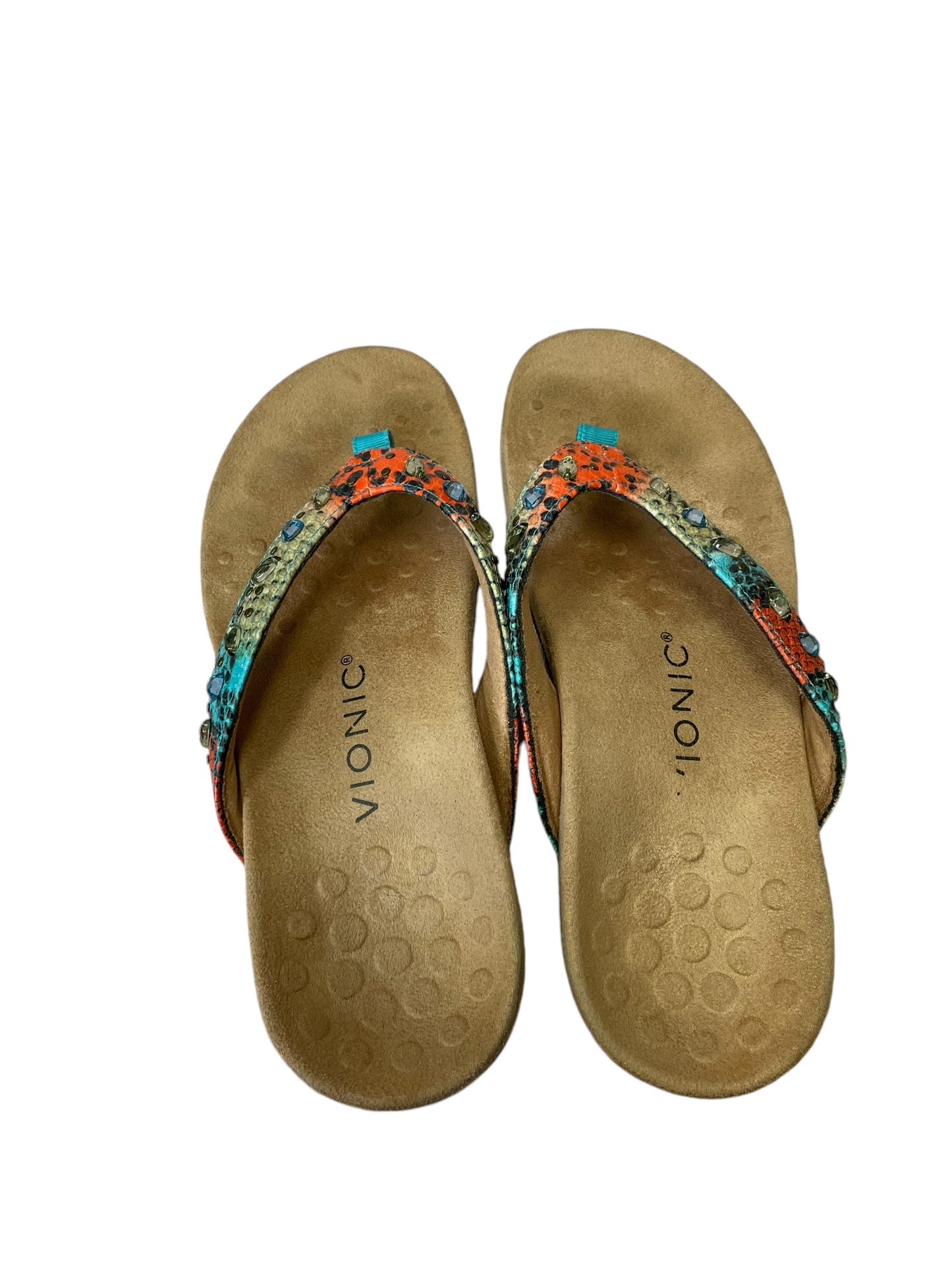 Sandals Flats By Vionic In Multi-colored, Size: 6