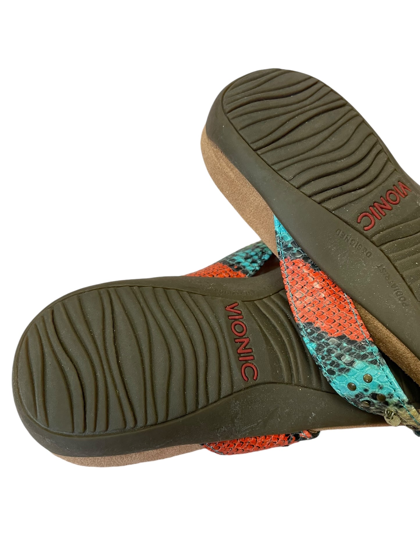 Sandals Flats By Vionic In Multi-colored, Size: 6