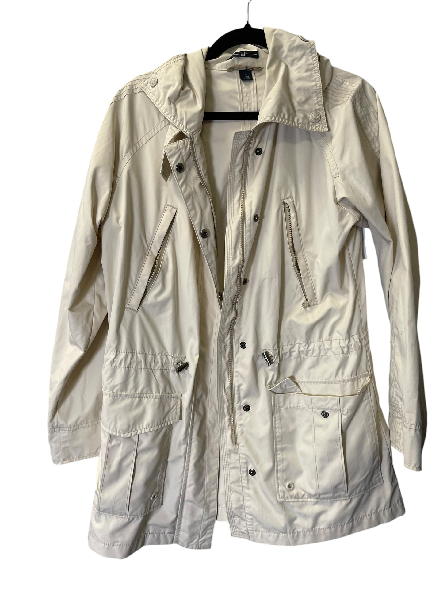 Coat Raincoat By Gap In Beige, Size: M