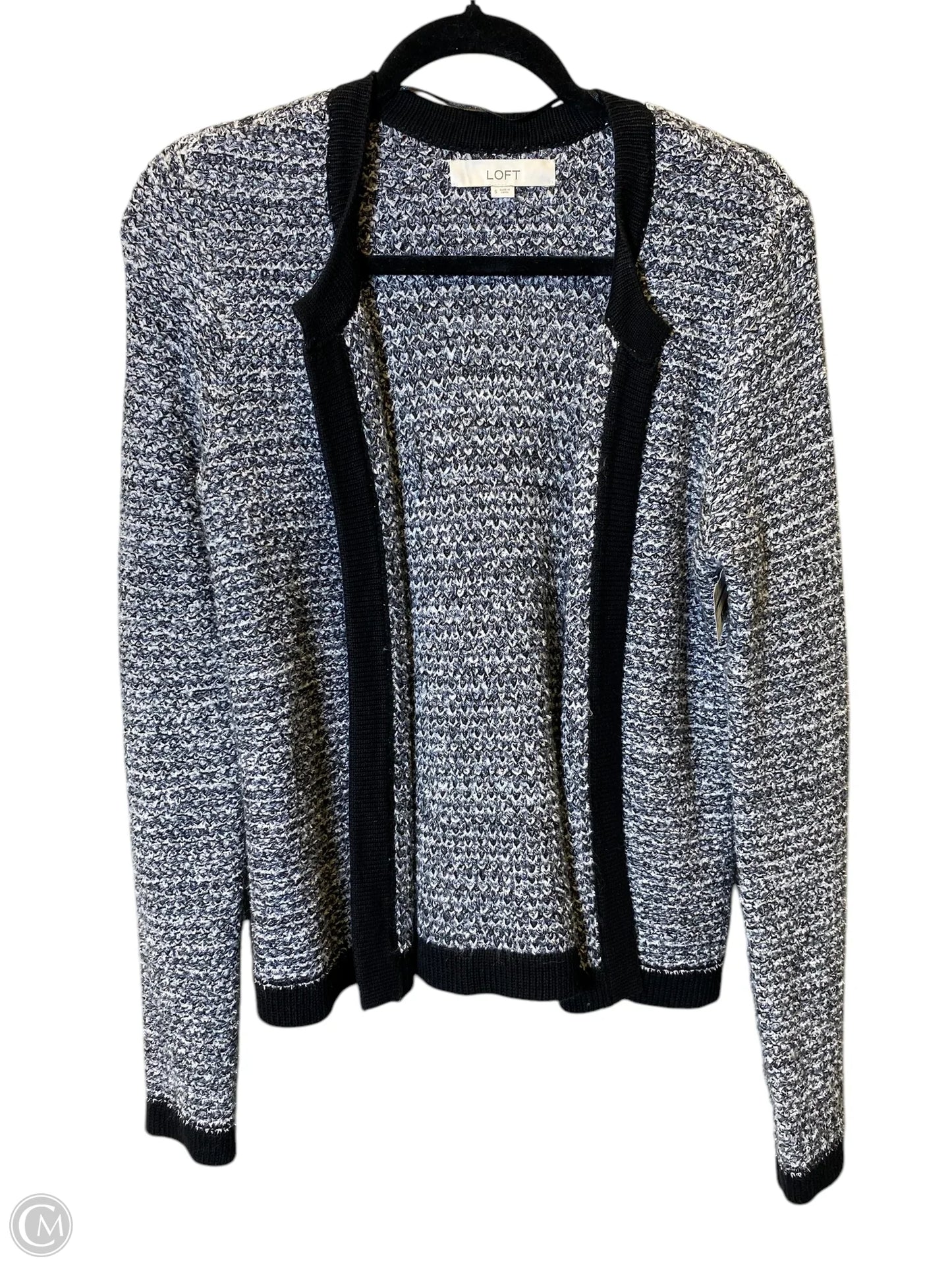 Sweater Cardigan By Loft In Grey, Size: S