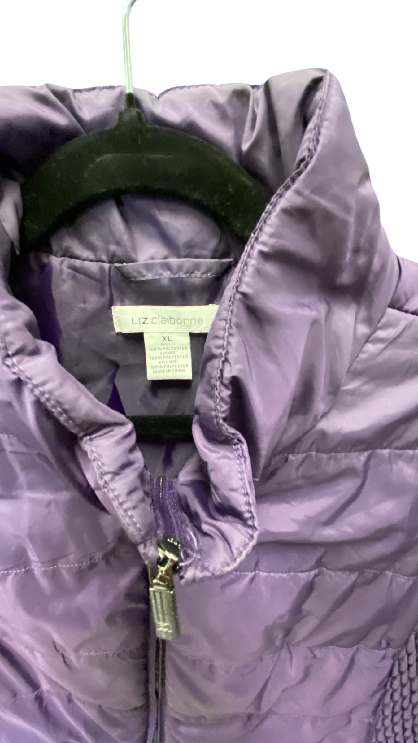 Vest Puffer & Quilted By Liz Claiborne In Purple, Size: Xl