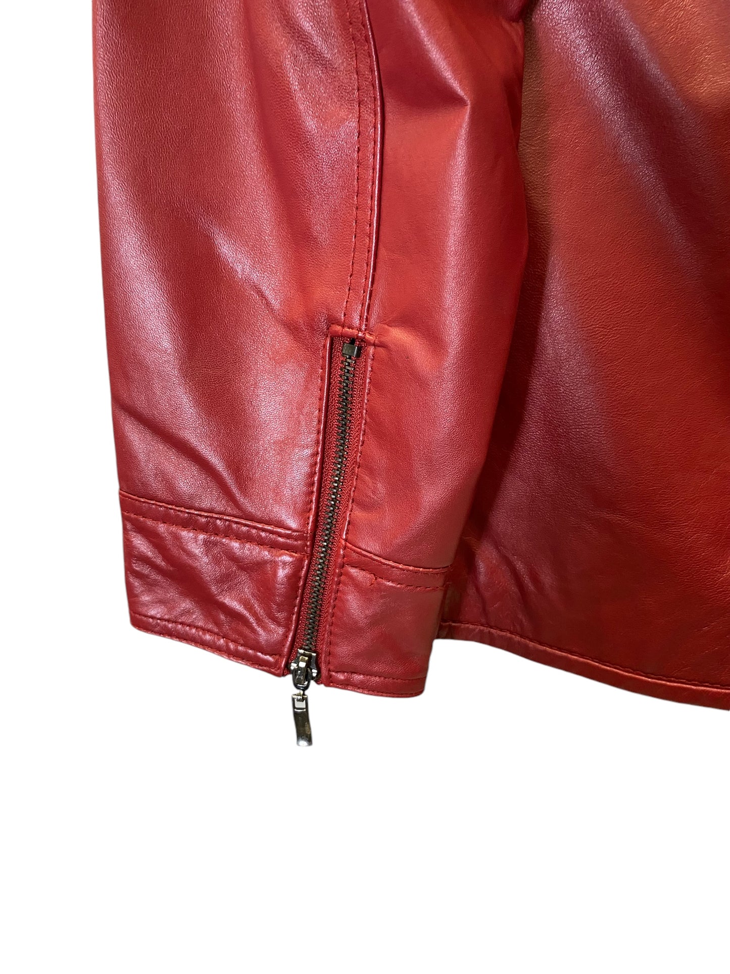 Jacket Leather By Denim And Company In Red, Size: S