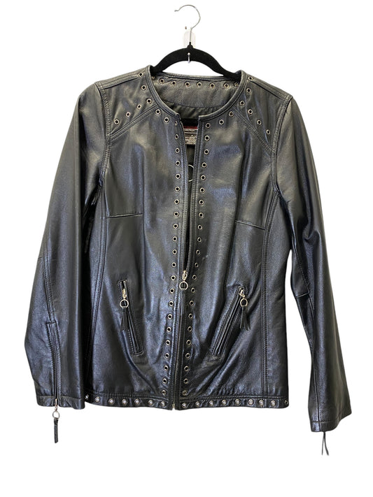 Jacket Leather By Clothes Mentor In Black, Size: S