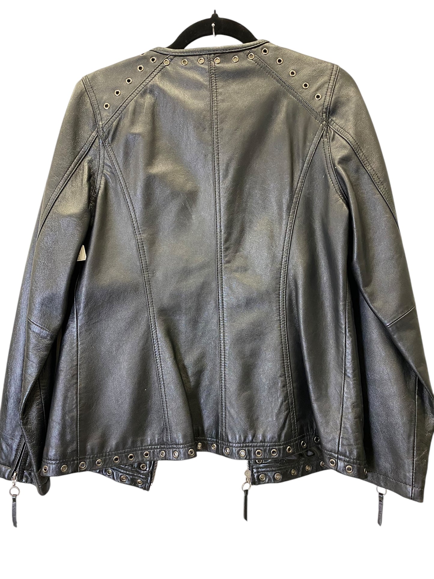 Jacket Leather By Clothes Mentor In Black, Size: S