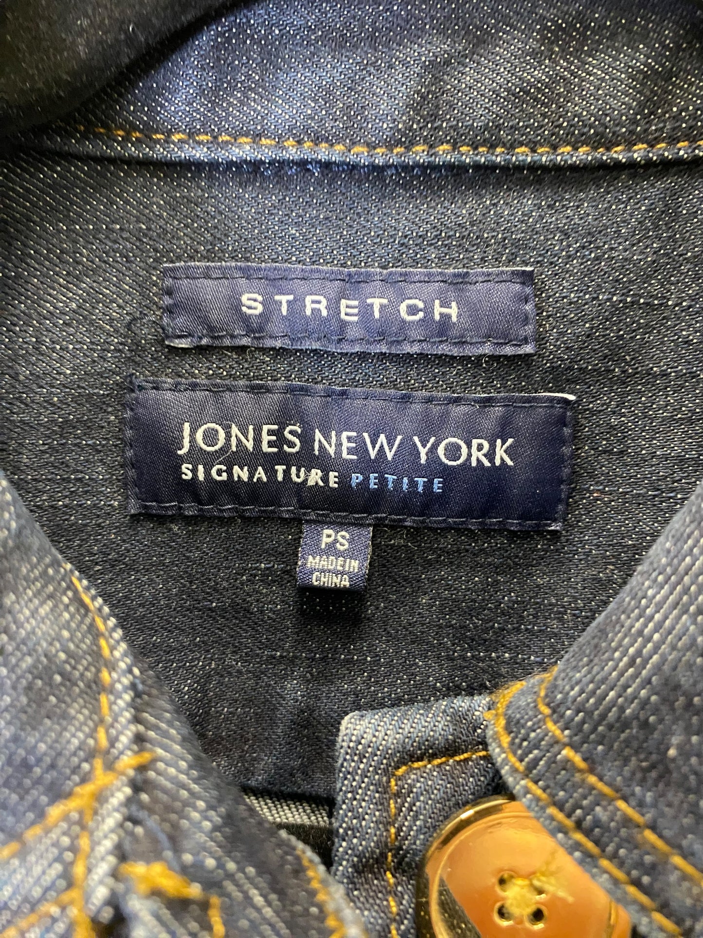 Jacket Denim By Jones New York In Blue, Size: Sp