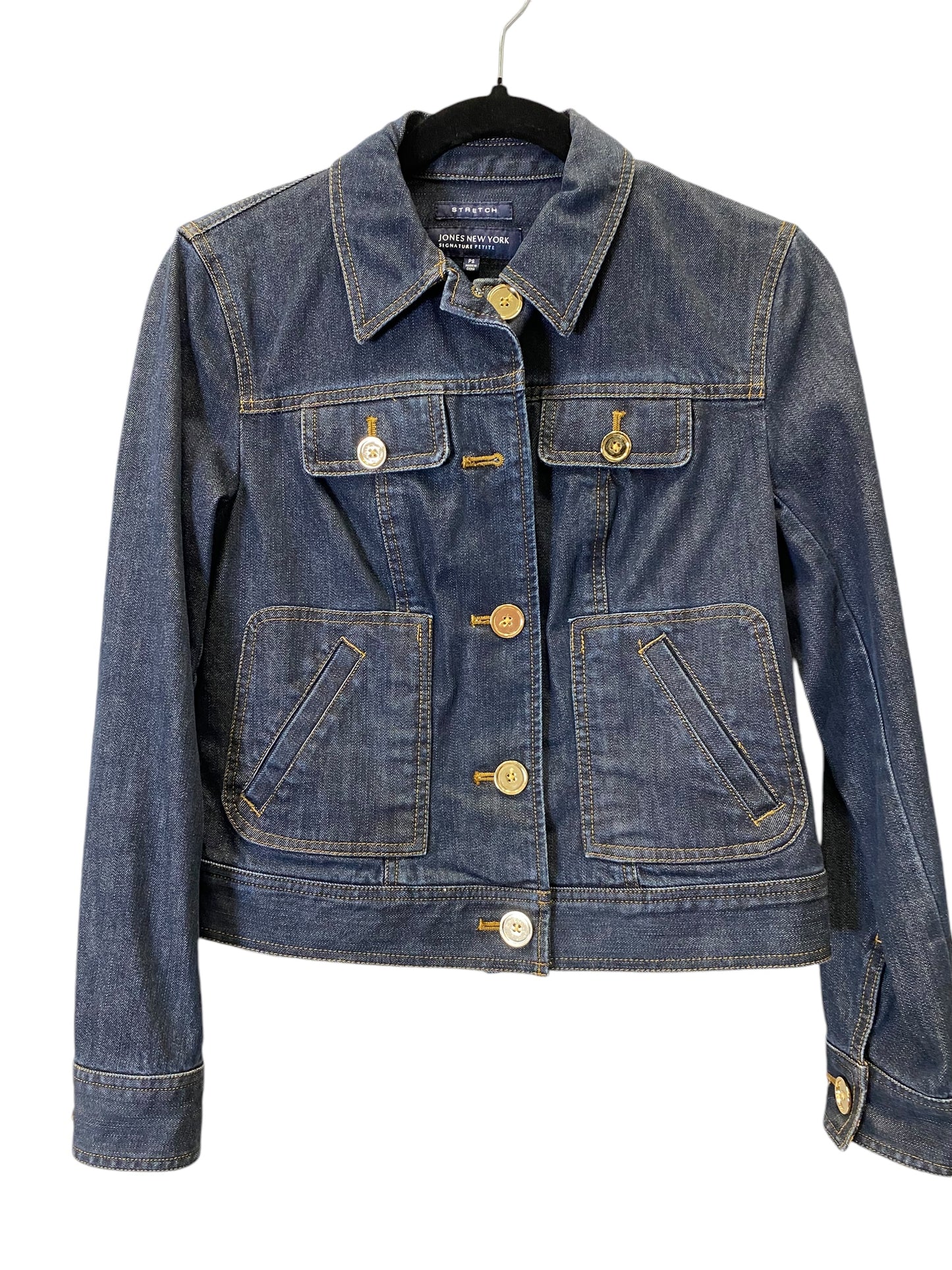 Jacket Denim By Jones New York In Blue, Size: Sp