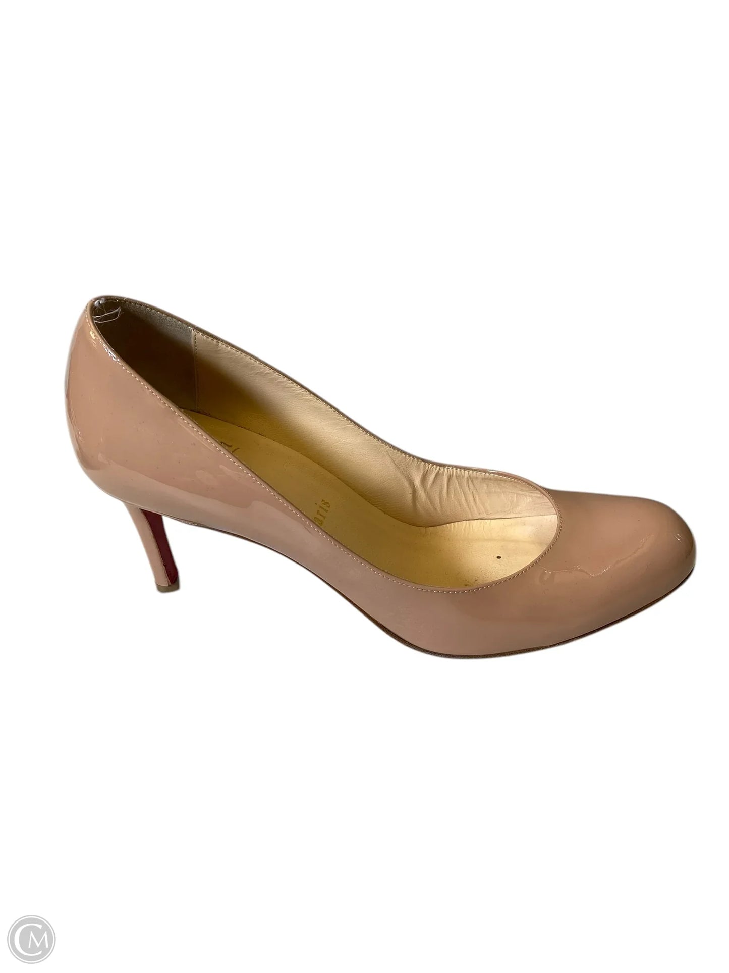 Shoes Luxury Designer By Christian Louboutin In Beige, Size: 38.5