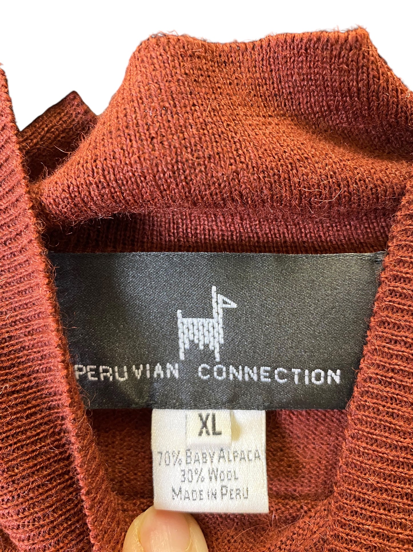 Sweater By Peruvian Connection In Brown, Size: Xl