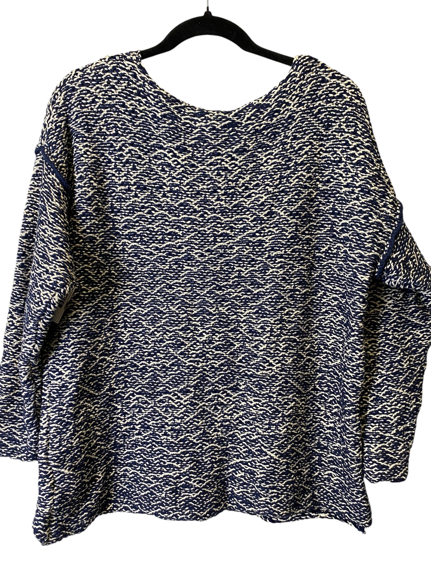 Sweater By J. Crew In Blue & Cream, Size: L