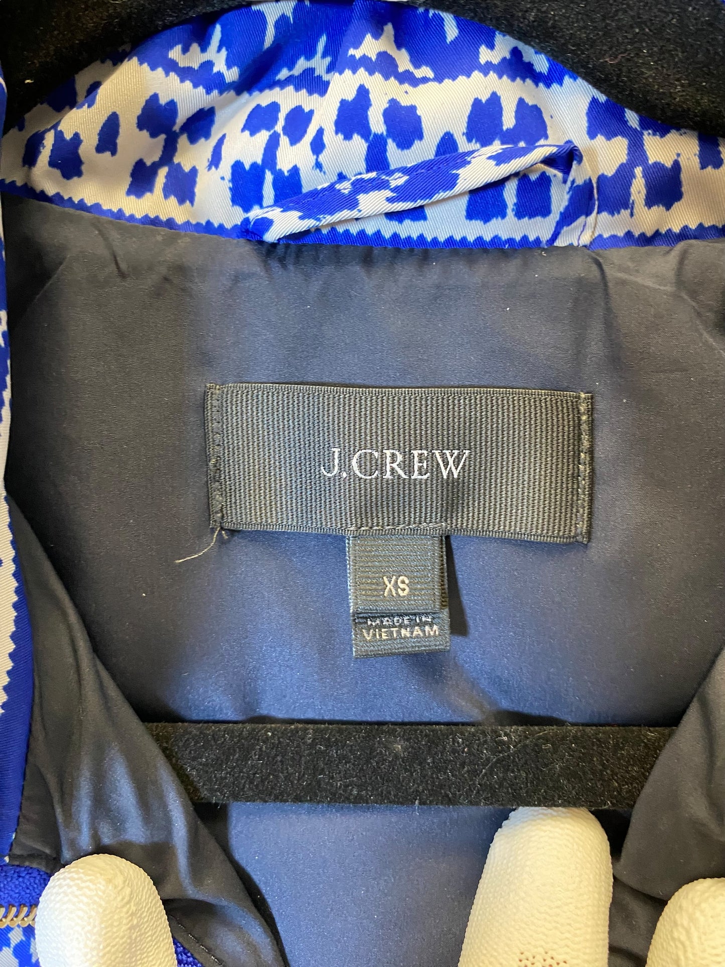 Vest Puffer & Quilted By J. Crew In Blue & White, Size: Xs