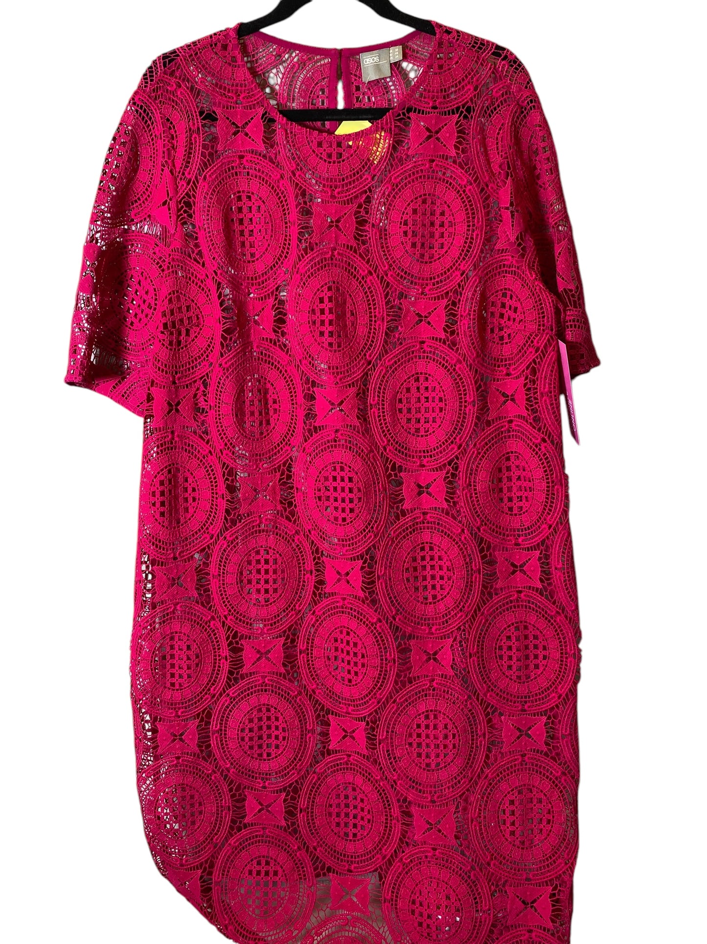 Dress Casual Midi By Asos In Pink, Size: 14