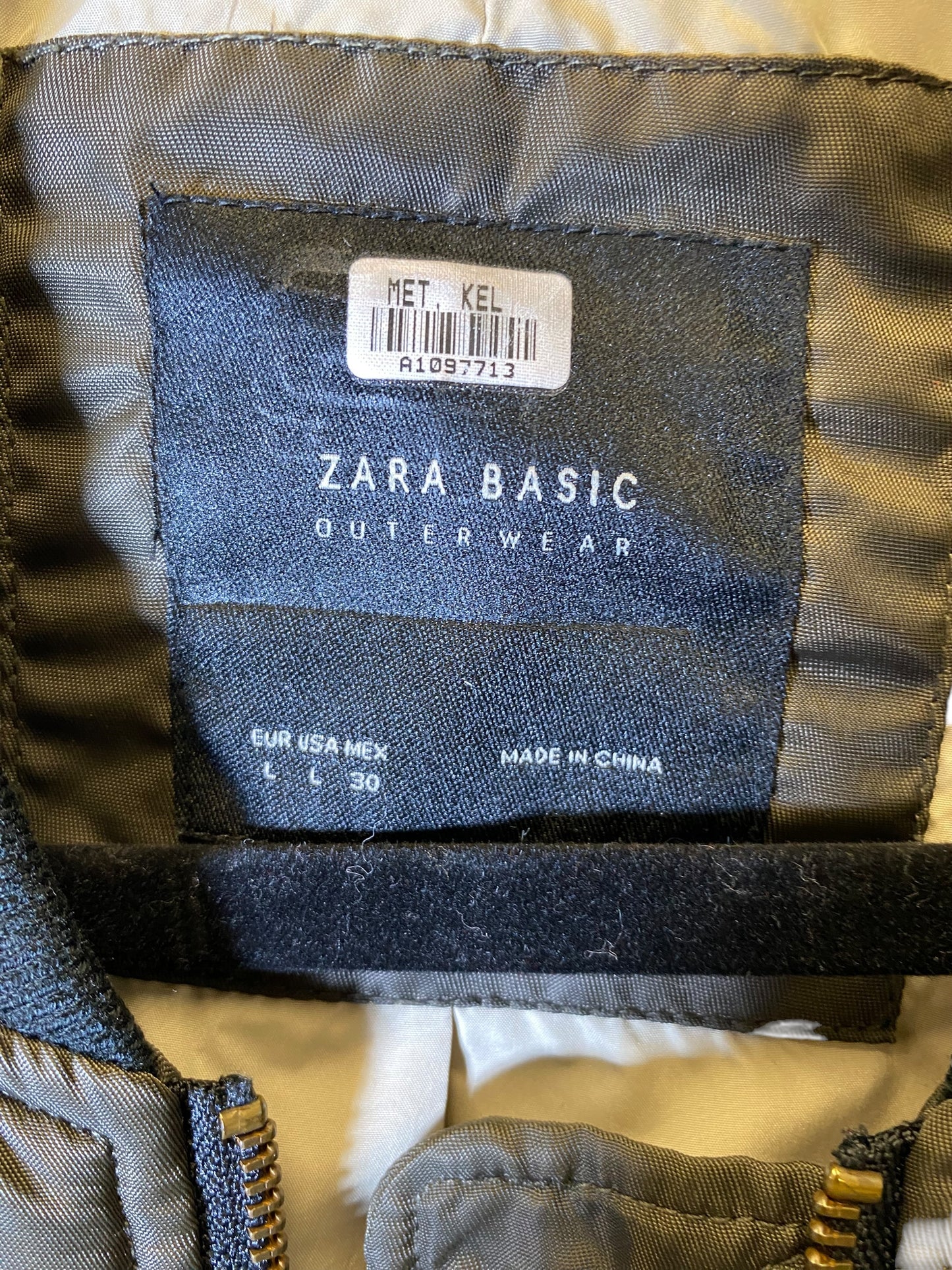 Jacket Puffer & Quilted By Zara In Green, Size: L