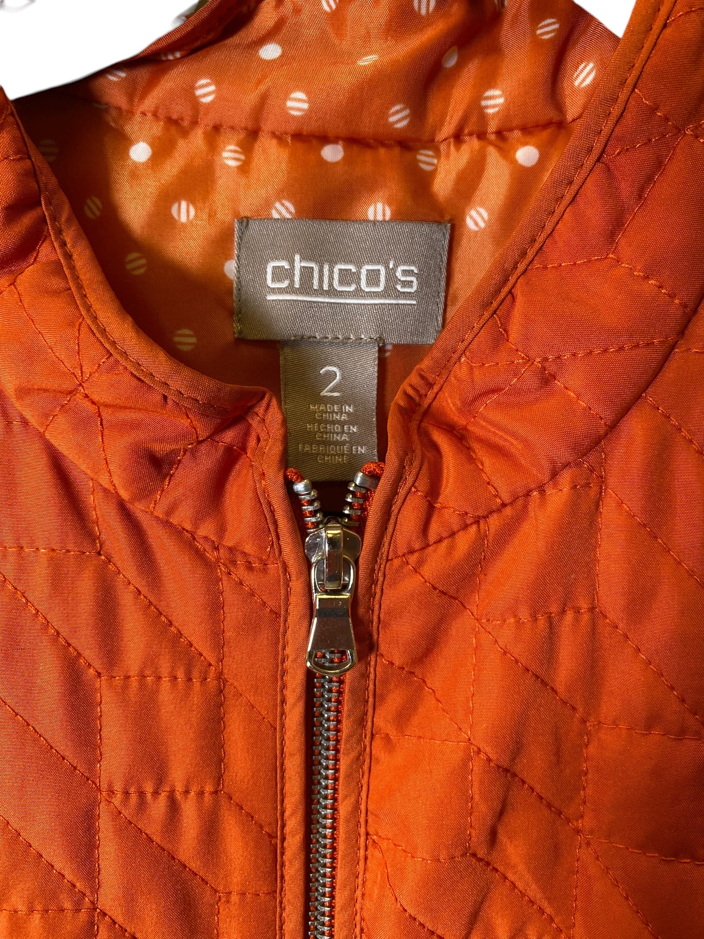 Vest Puffer & Quilted By Chicos In Orange, Size: L