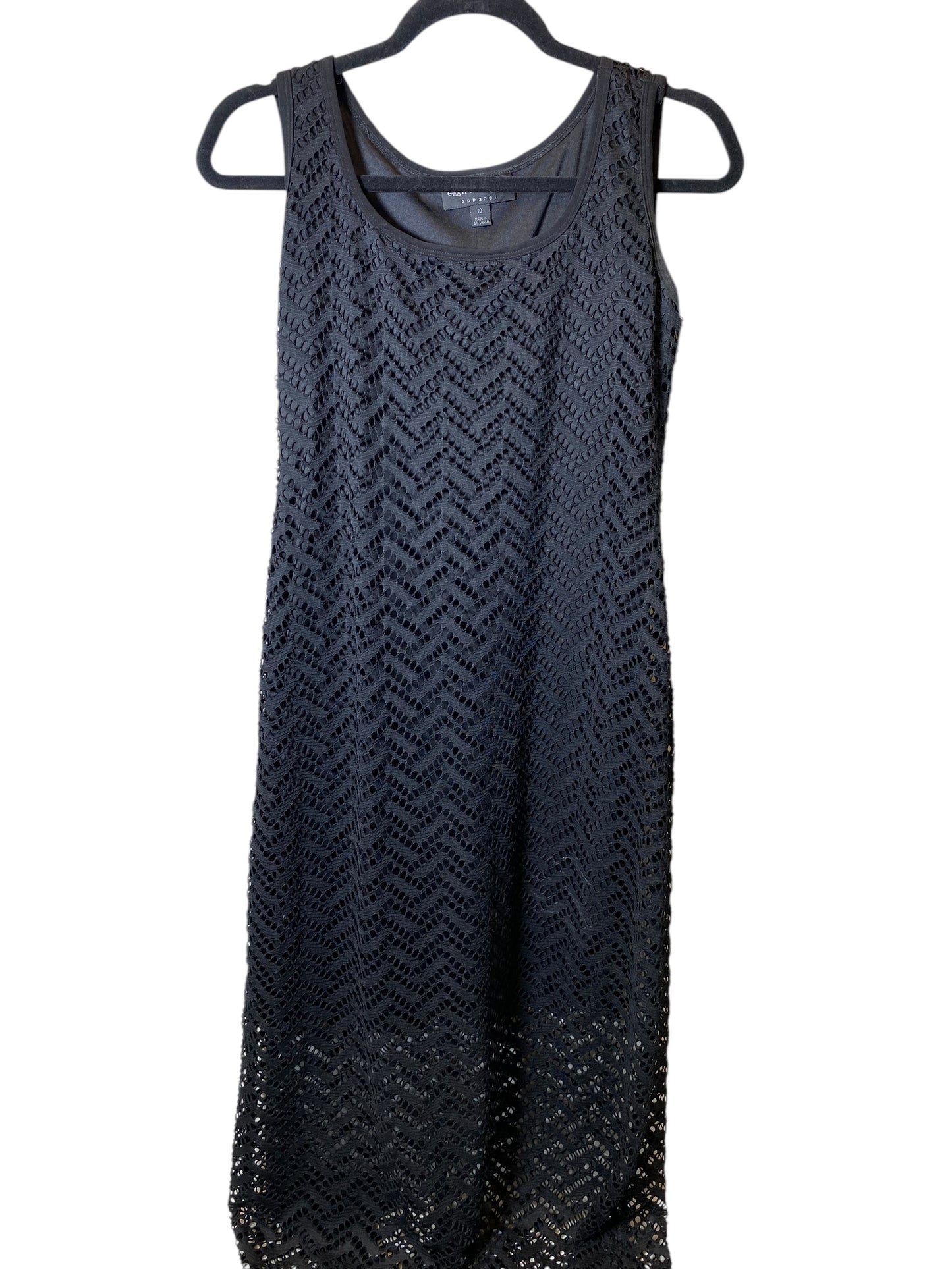 Dress Casual Midi By Connected Apparel In Black, Size: 10