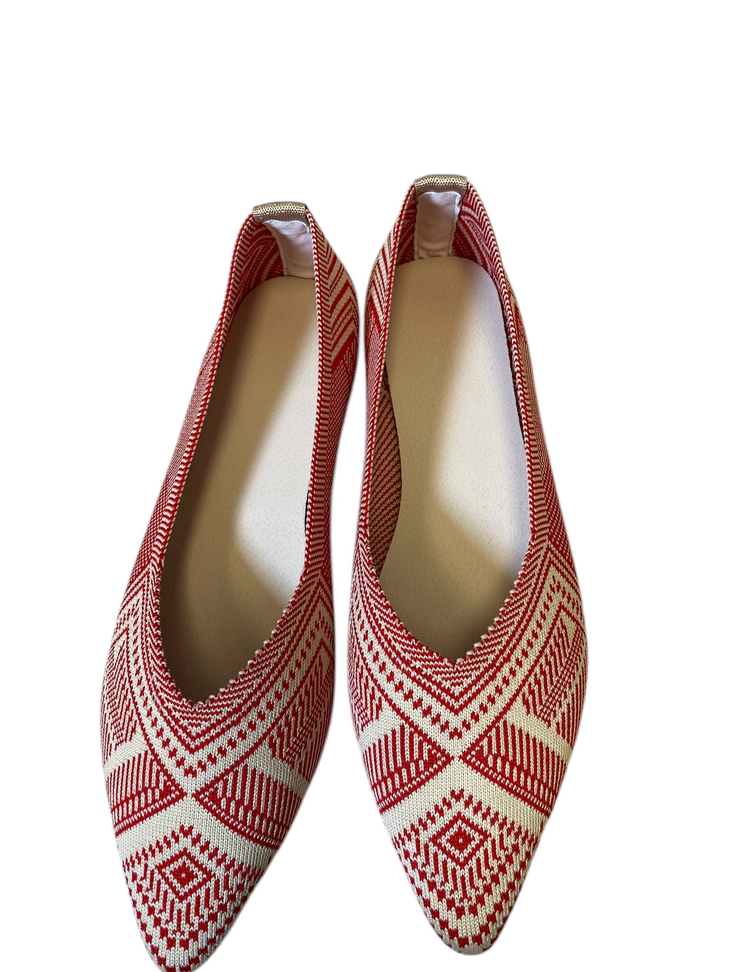 Shoes Flats By Clothes Mentor In Red & White, Size: 8