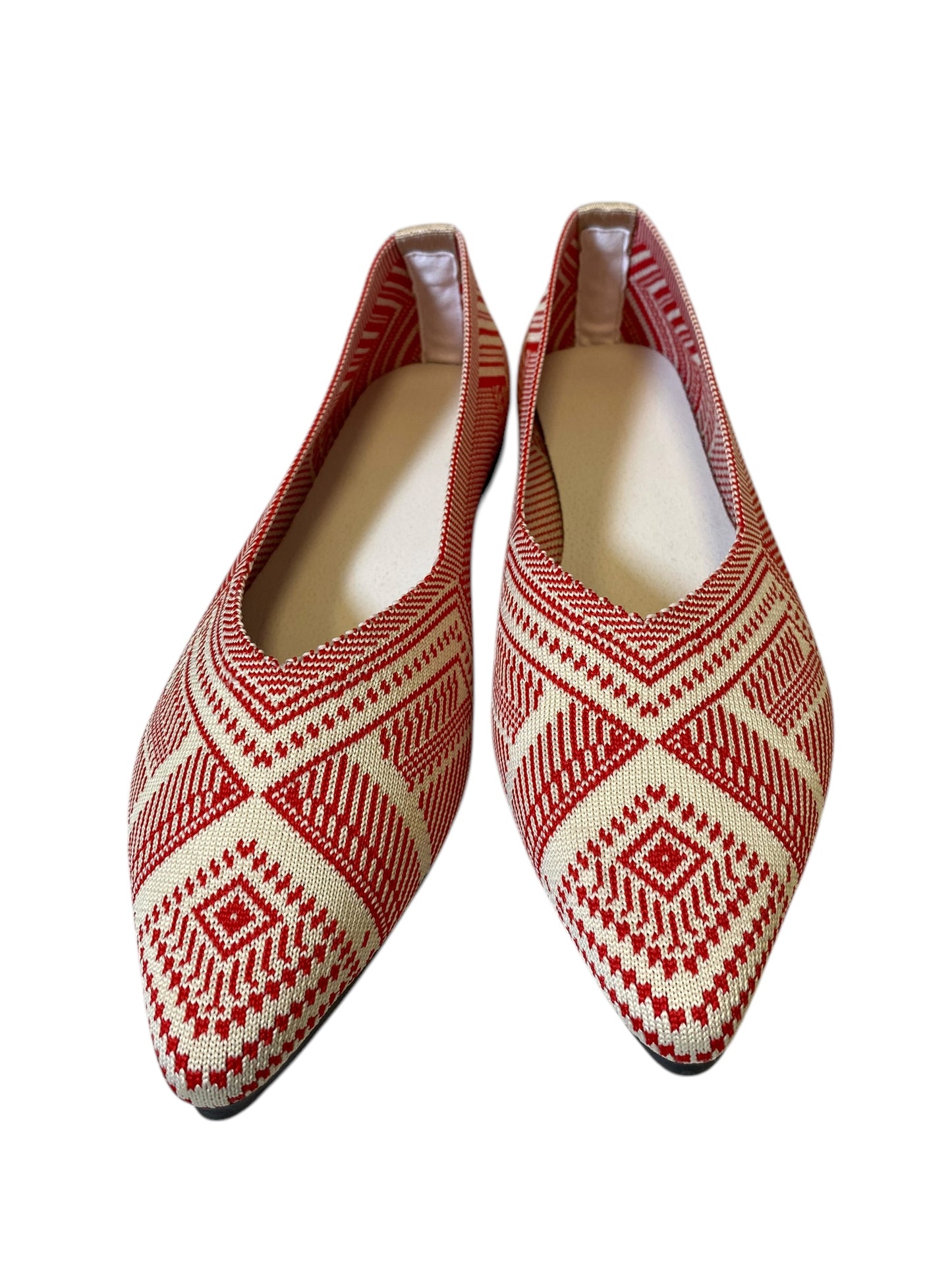 Shoes Flats By Clothes Mentor In Red & White, Size: 8