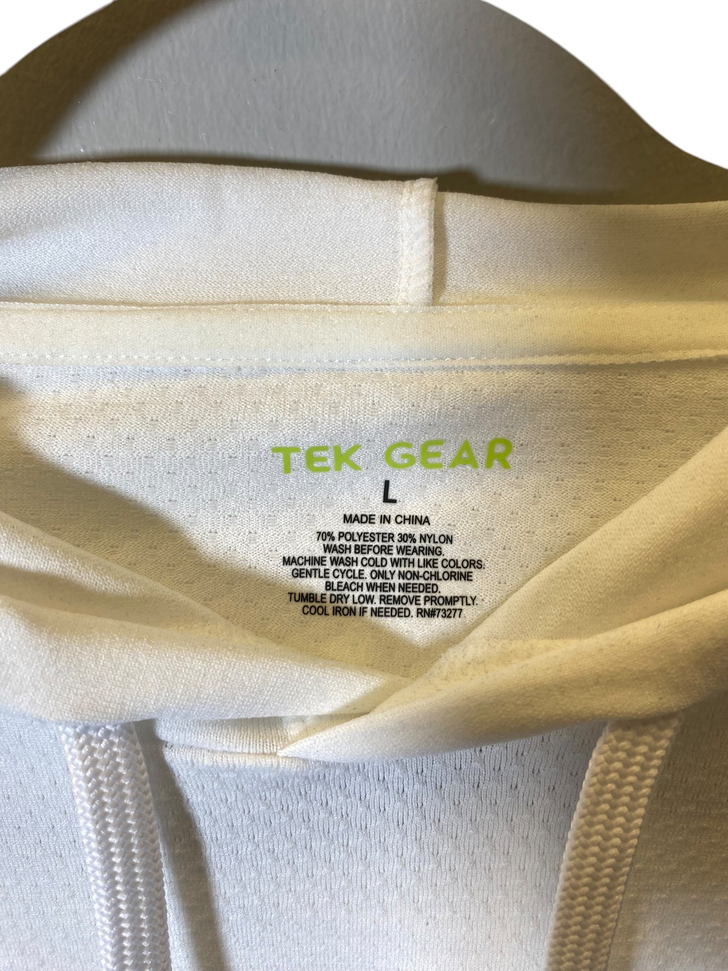 Athletic Sweatshirt Collar By Tek Gear In White, Size: L