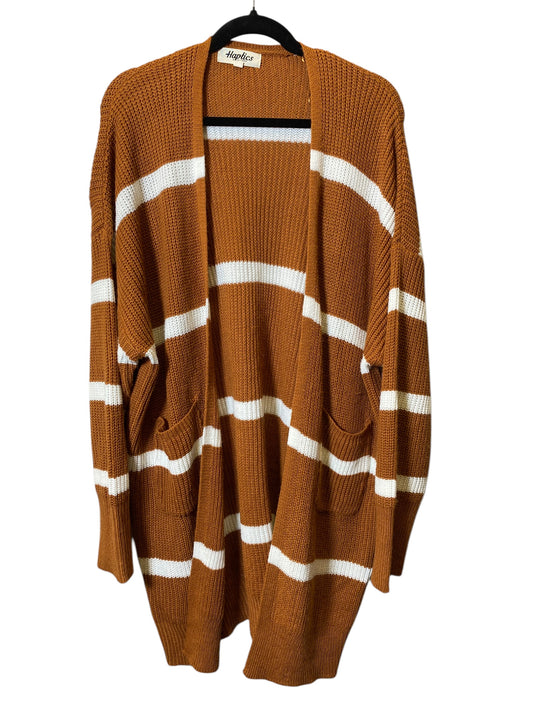 Cardigan By Haptics In Brown & Cream, Size: 2x