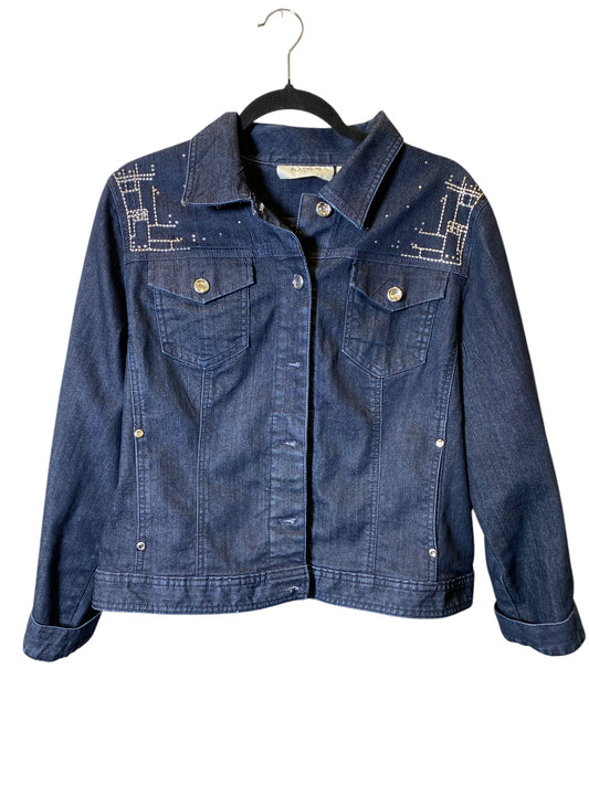 Jacket Denim By Chicos In Blue, Size: L