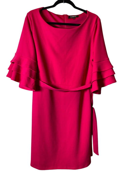 Dress Casual Midi By Glamour In Pink, Size: 16