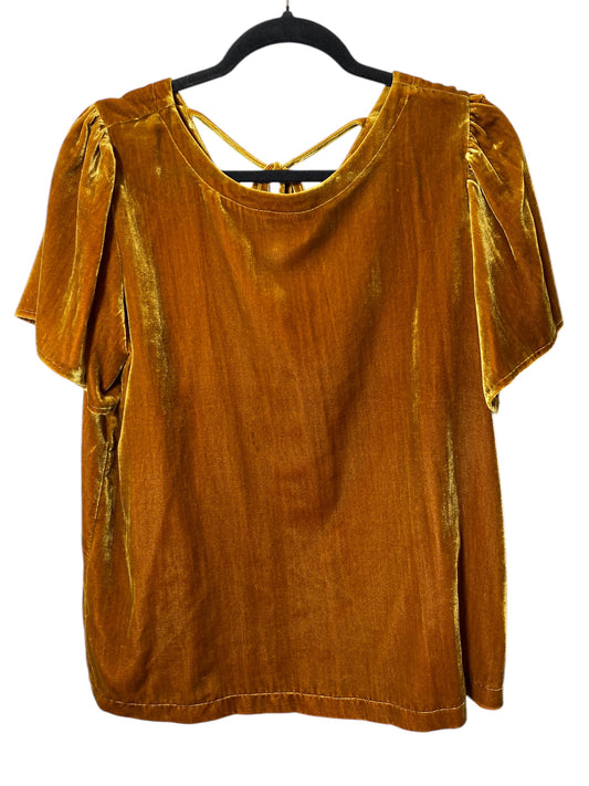 Top Short Sleeve By Loft In Bronze, Size: M