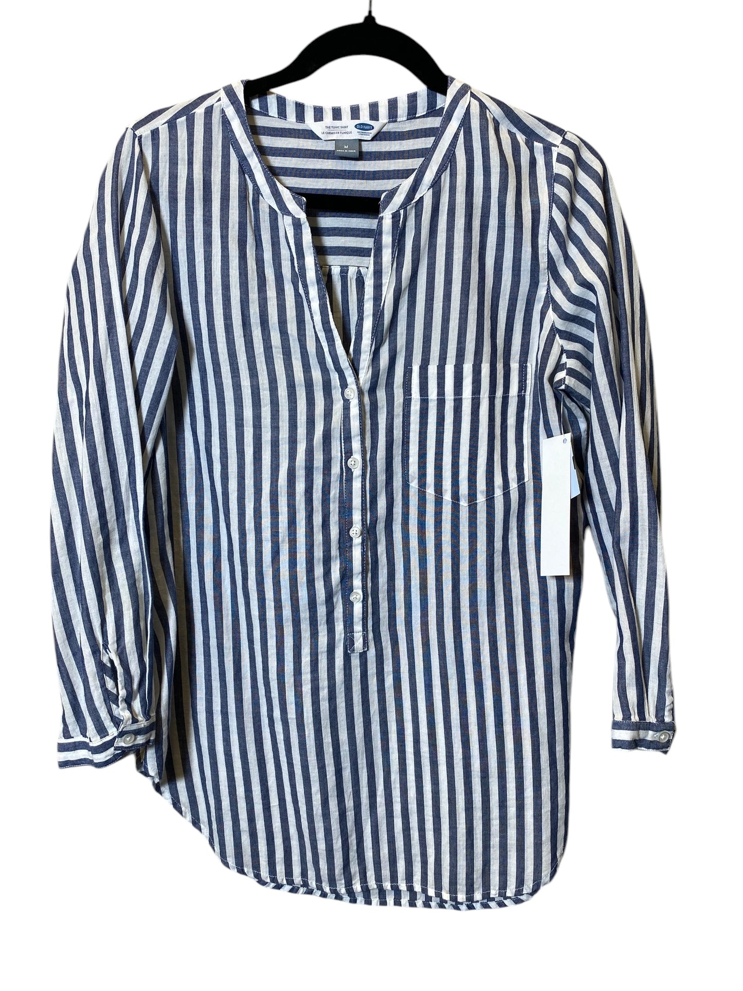 Tunic 3/4 Sleeve By Old Navy In Striped Pattern, Size: M