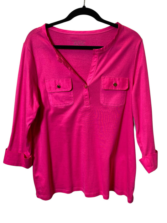 Top Long Sleeve By Clothes Mentor In Pink, Size: 1x