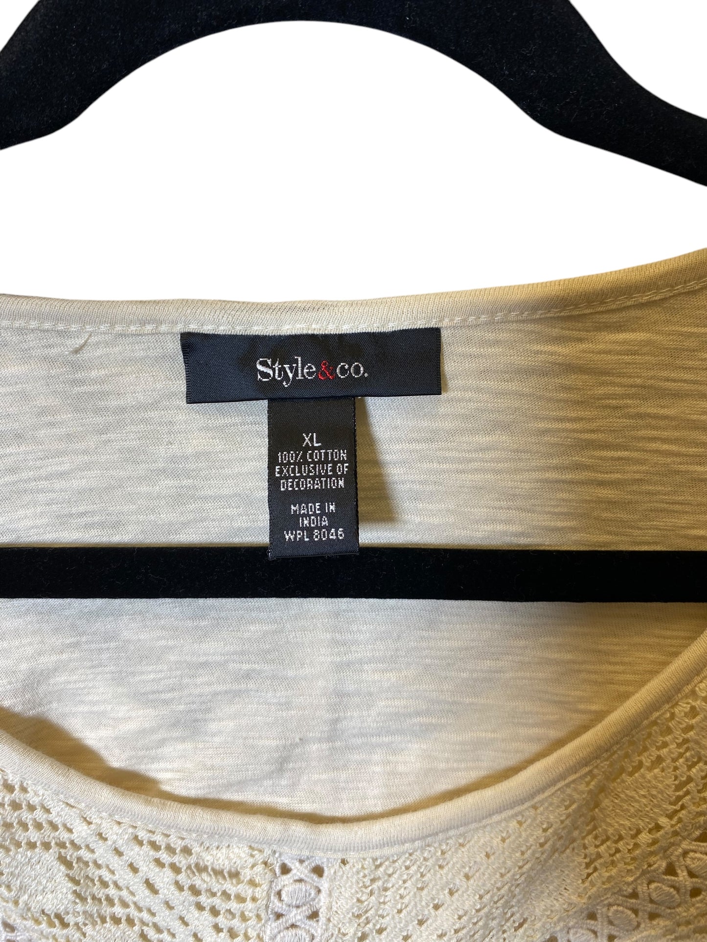 Top Long Sleeve By Style And Company In Beige, Size: Xl