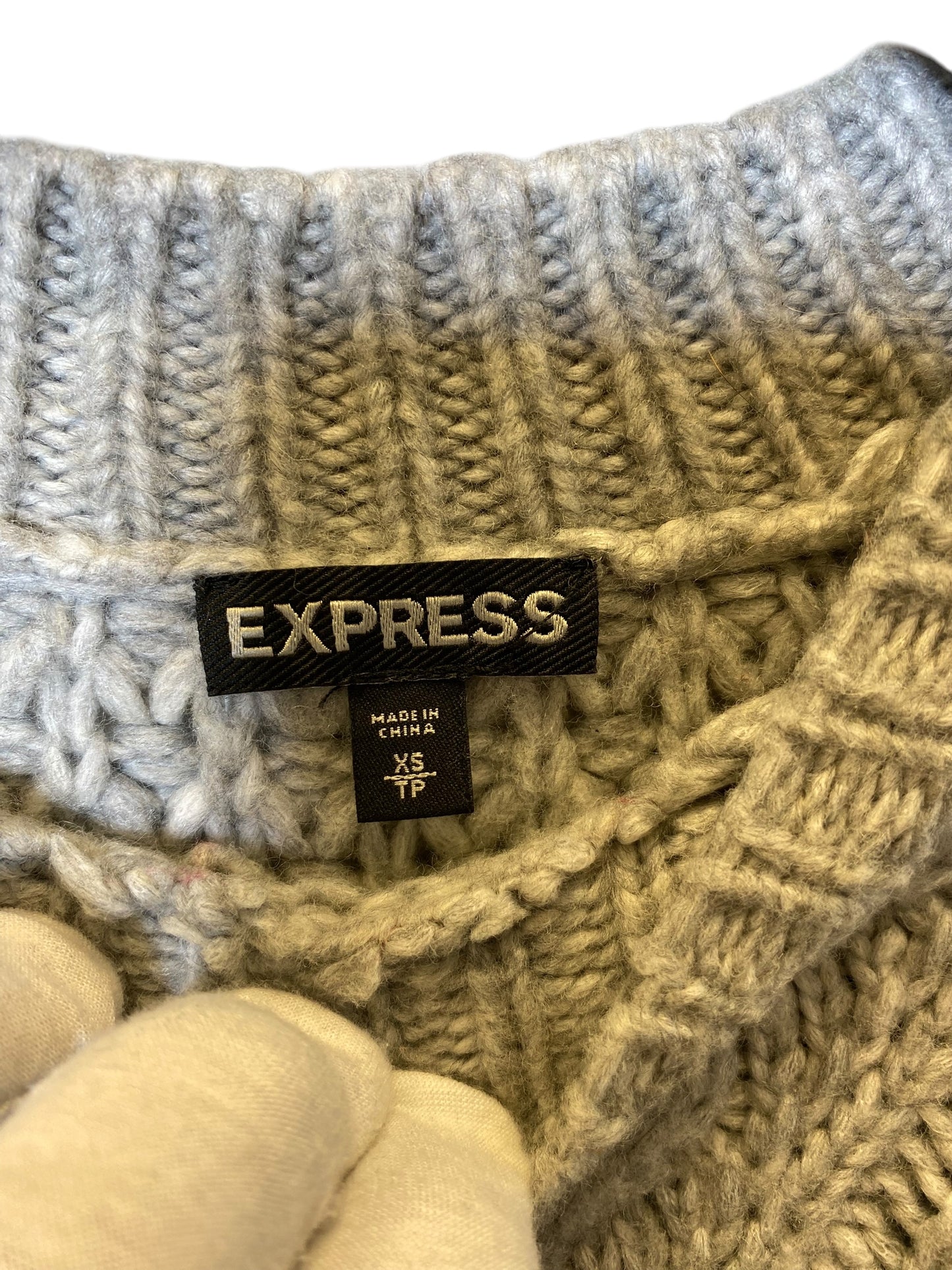 Sweater By Express In Grey, Size: Xs