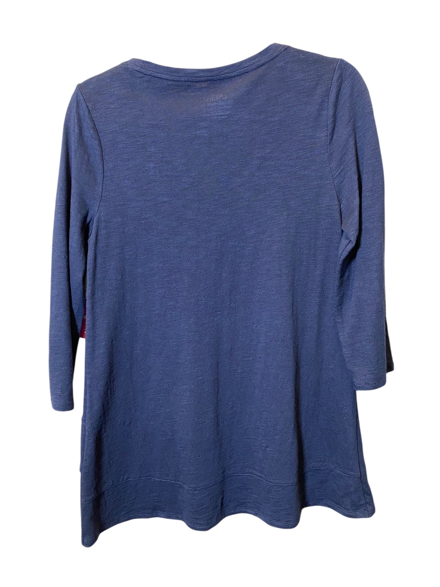 Top 3/4 Sleeve By Chicos In Navy, Size: S