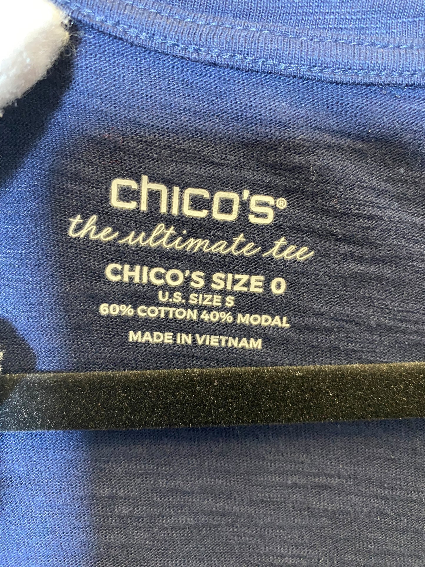 Top 3/4 Sleeve By Chicos In Navy, Size: S