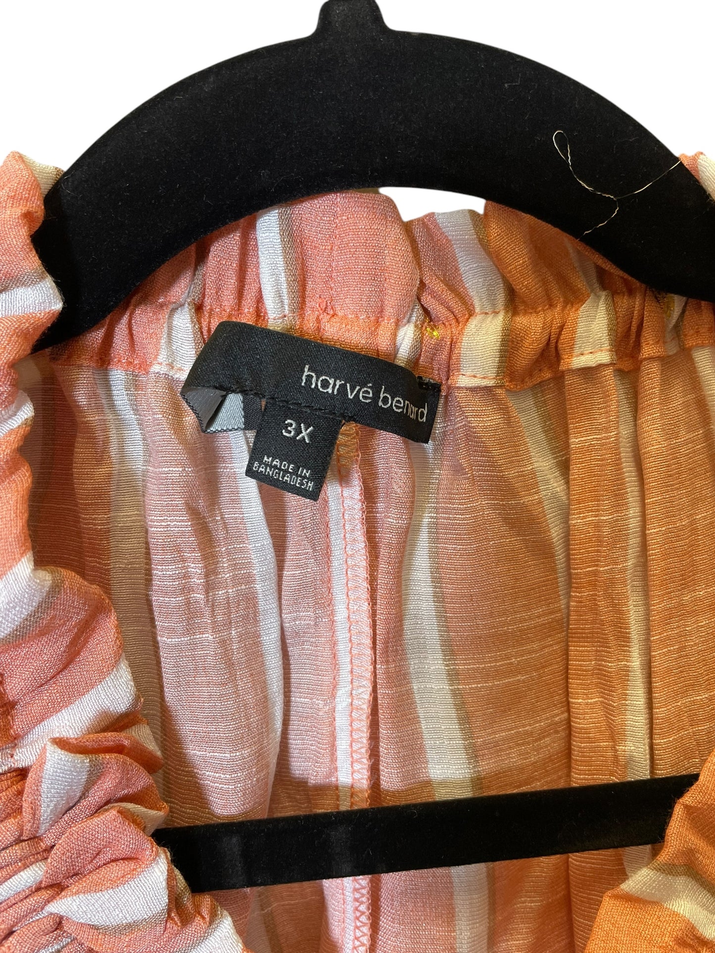 Top 3/4 Sleeve By Harve Bernard In Striped Pattern, Size: 3x