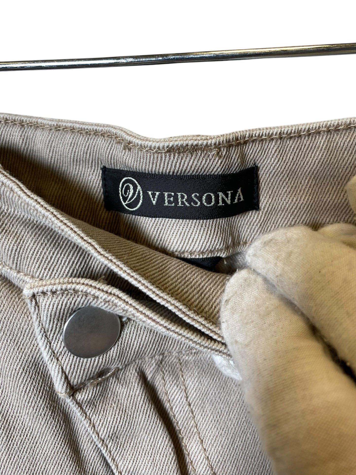 Jeans Flared By Versona In Beige, Size: 12