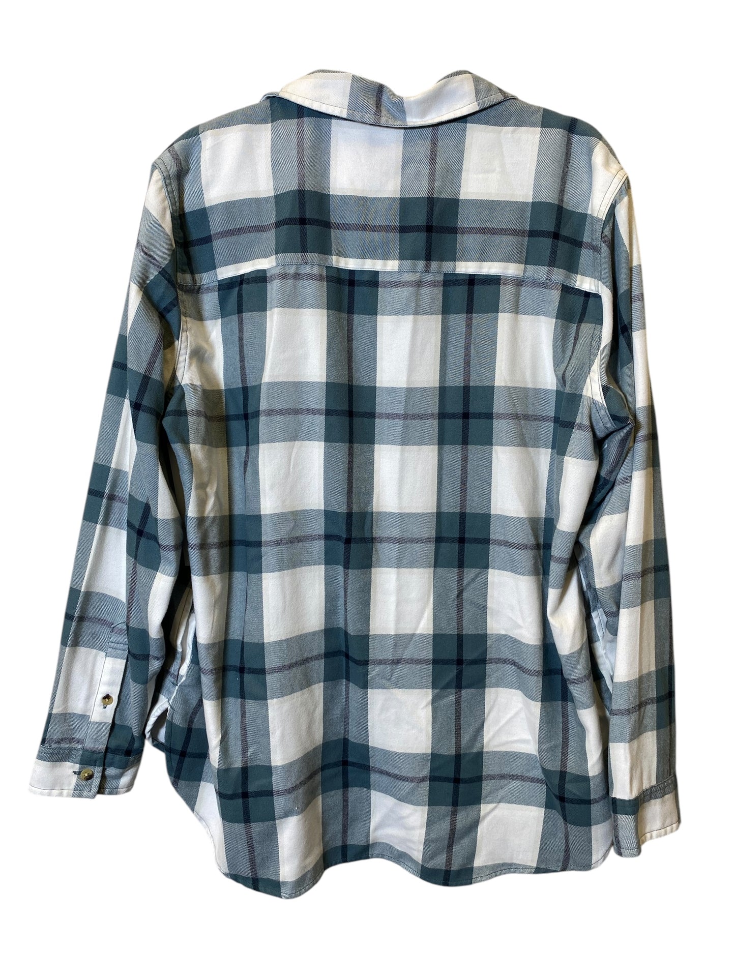 Blouse Long Sleeve By Jachs Girlfirend In Plaid Pattern, Size: L