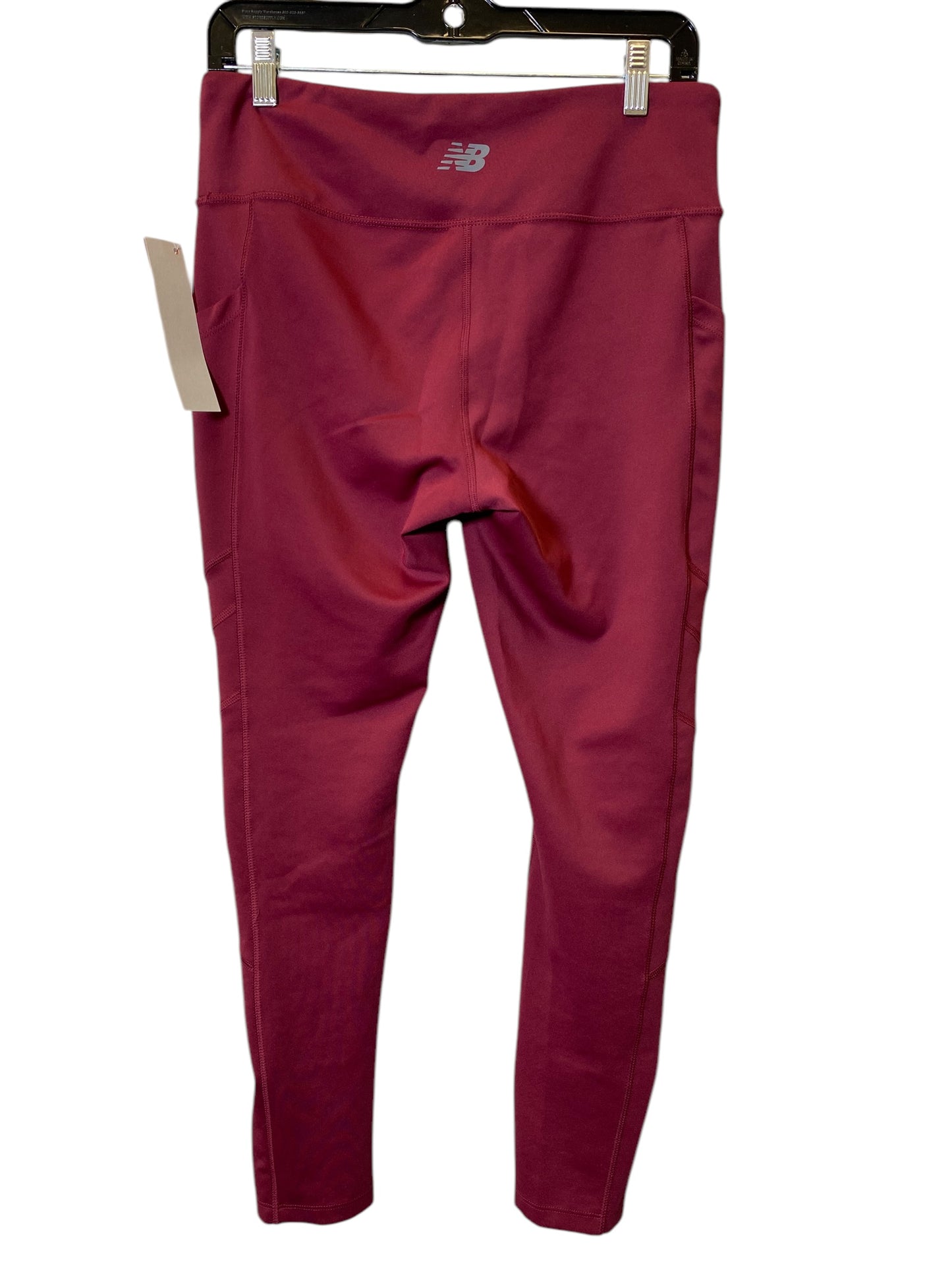 Athletic Leggings By New Balance In Maroon, Size: L