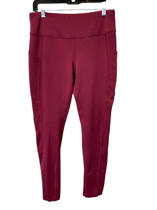 Athletic Leggings By New Balance In Maroon, Size: L