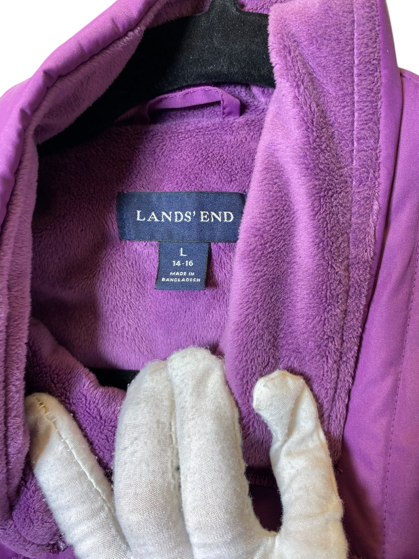 Jacket Puffer & Quilted By Lands End In Purple, Size: L