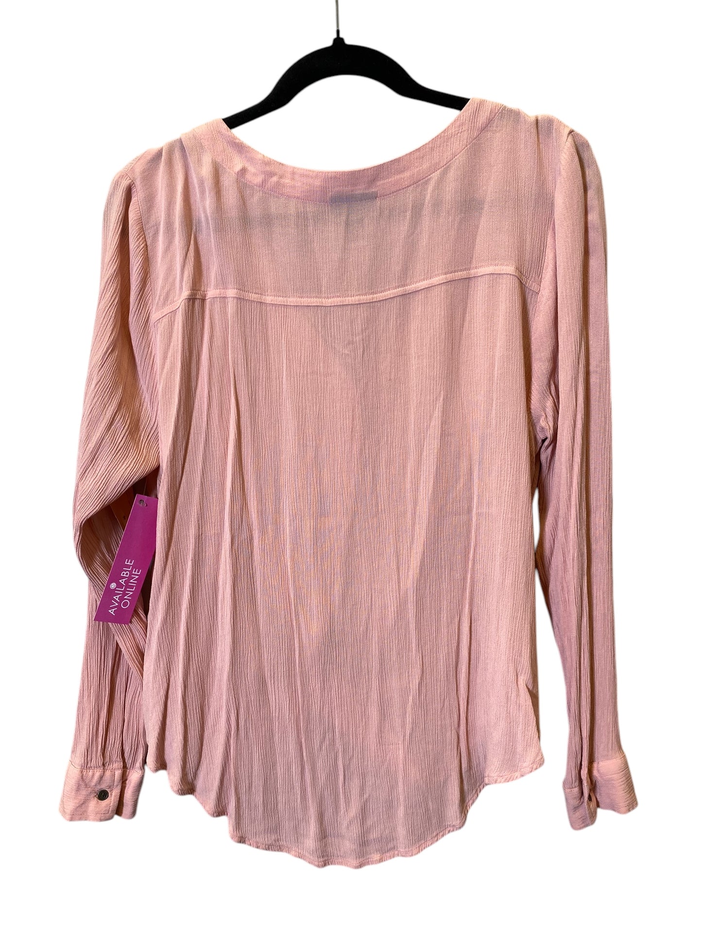 Blouse Long Sleeve By Ana In Pink, Size: L