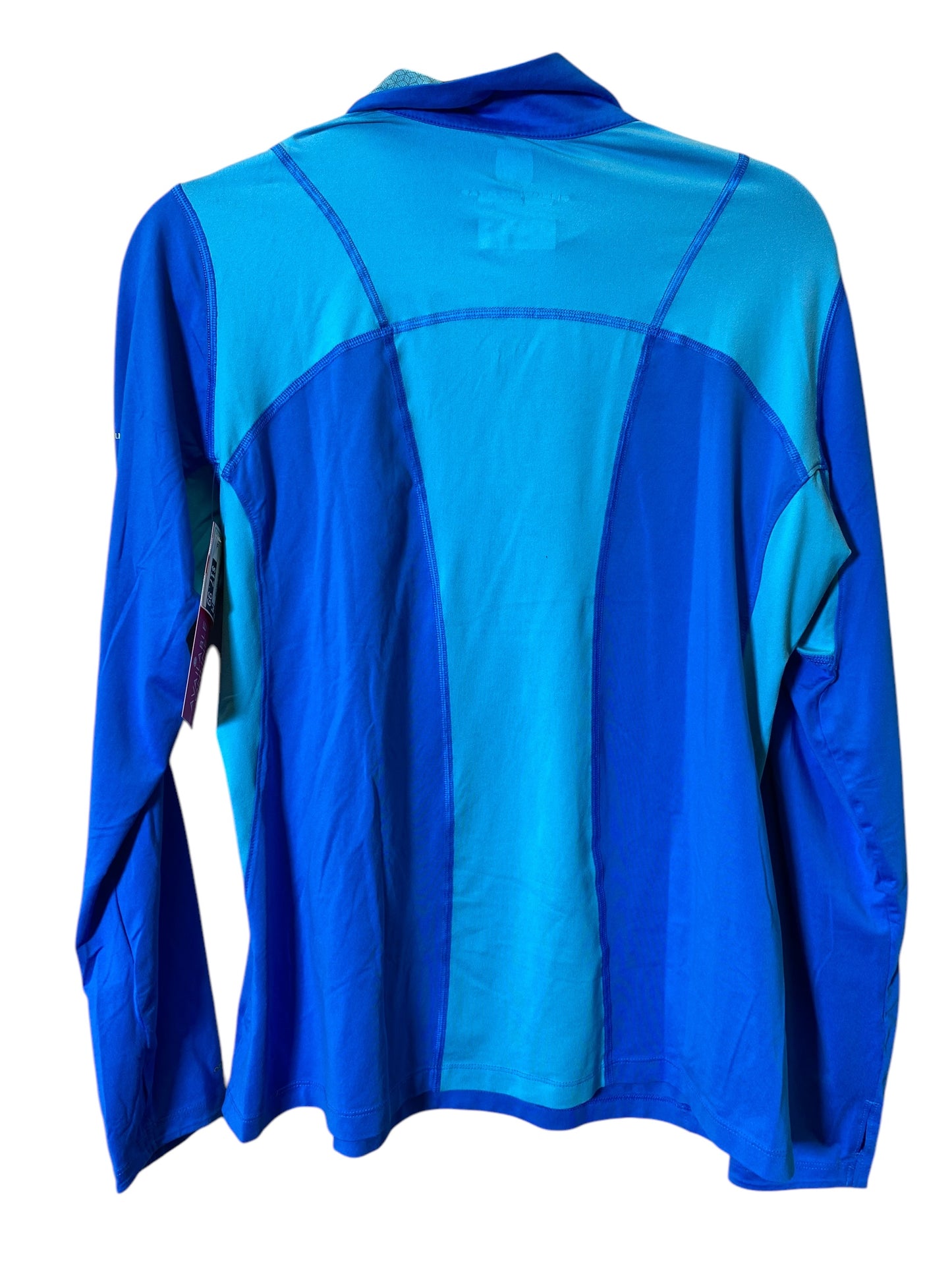 Athletic Top Long Sleeve Collar By Columbia In Blue, Size: Xl