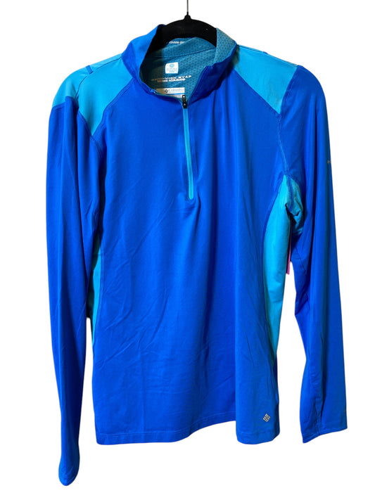 Athletic Top Long Sleeve Collar By Columbia In Blue, Size: Xl