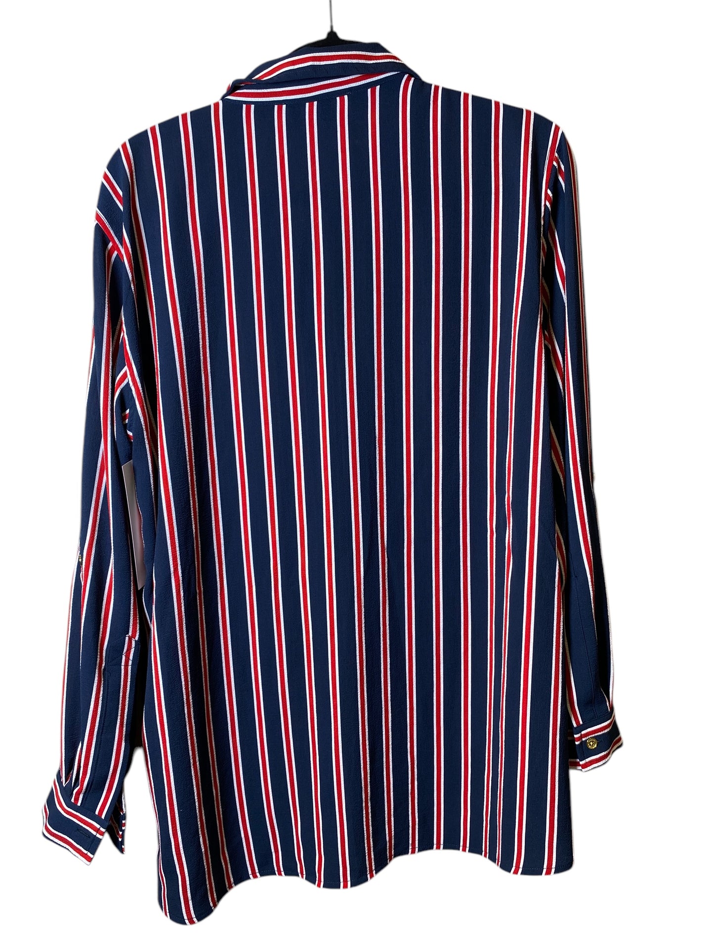 Top Long Sleeve Designer By Michael Kors In Striped Pattern, Size: L