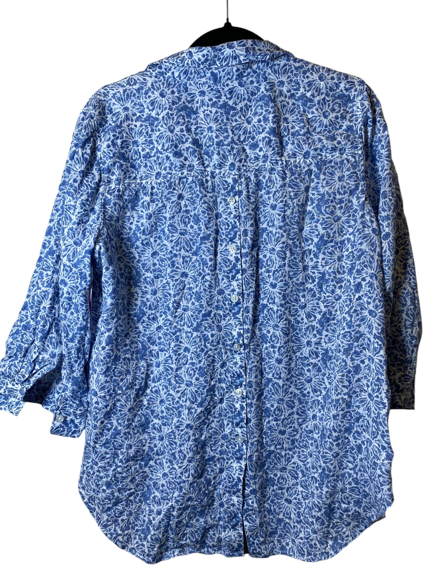 Top 3/4 Sleeve By Talbots In Floral Print, Size: L