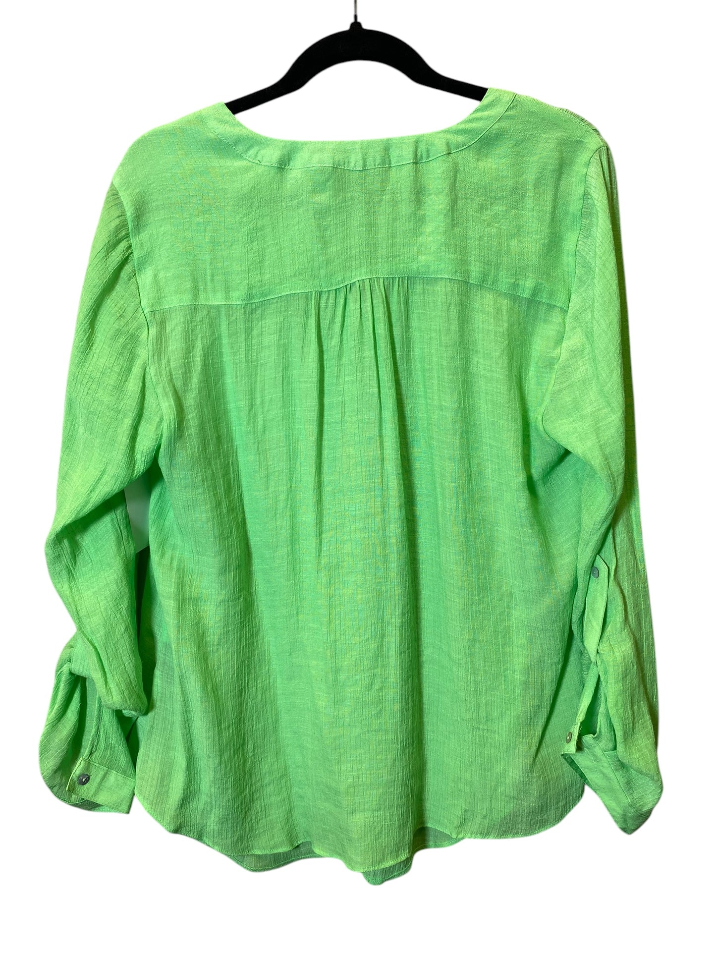 Top Long Sleeve By Zac And Rachel In Green, Size: L