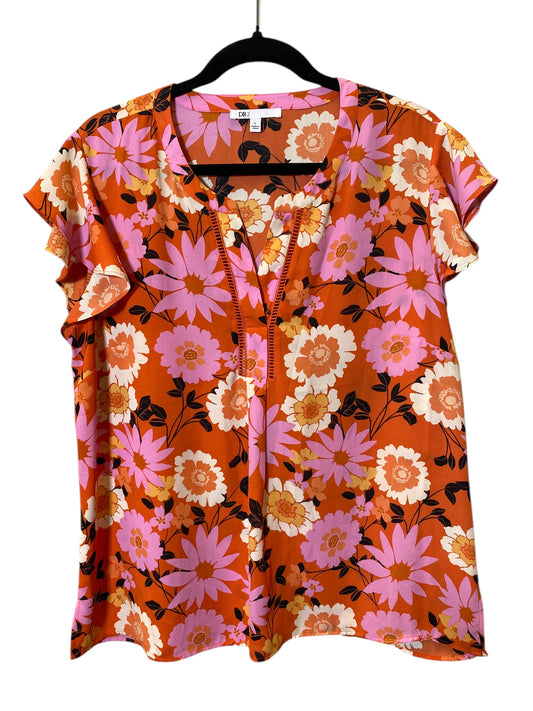 Top Short Sleeve By Dr2 In Floral Print, Size: L