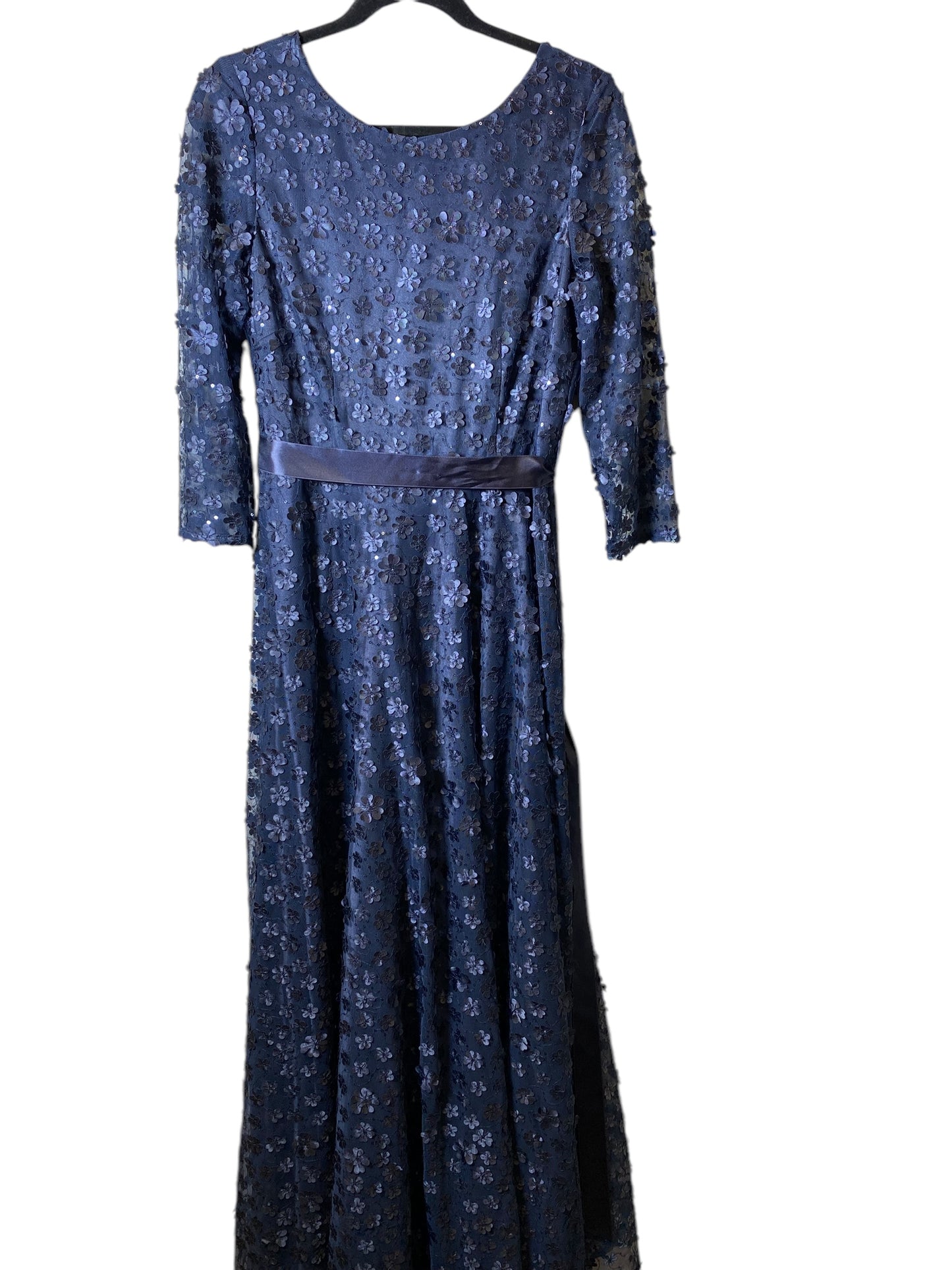 Dress Party Long By Tahari By Arthur Levine In Navy, Size: 8