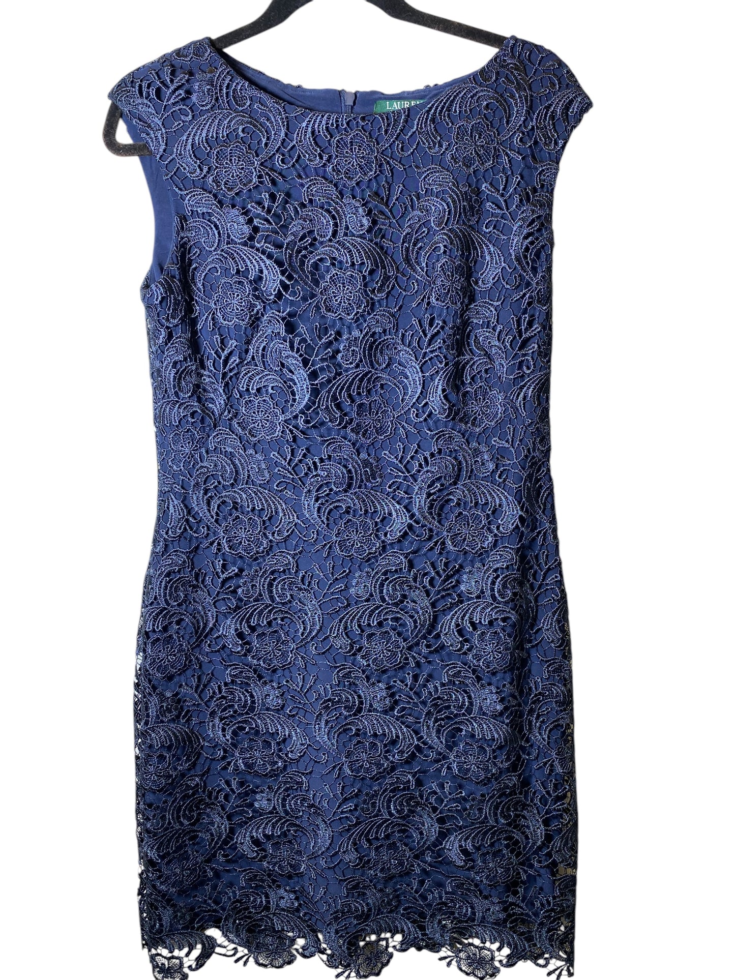 Dress Party Midi By Lauren By Ralph Lauren In Navy, Size: 10