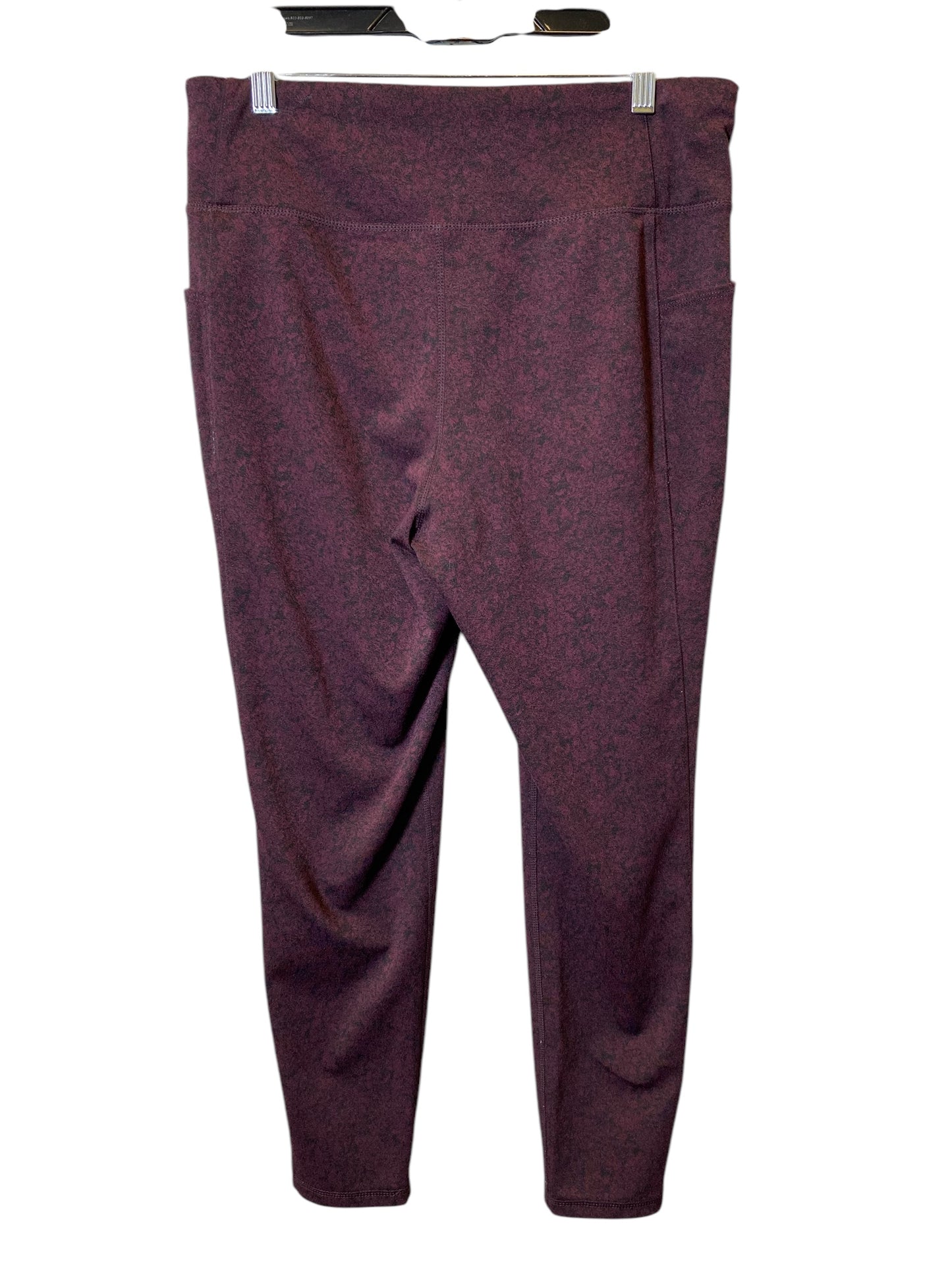 Athletic Leggings By Members Mark In Maroon, Size: Xxl