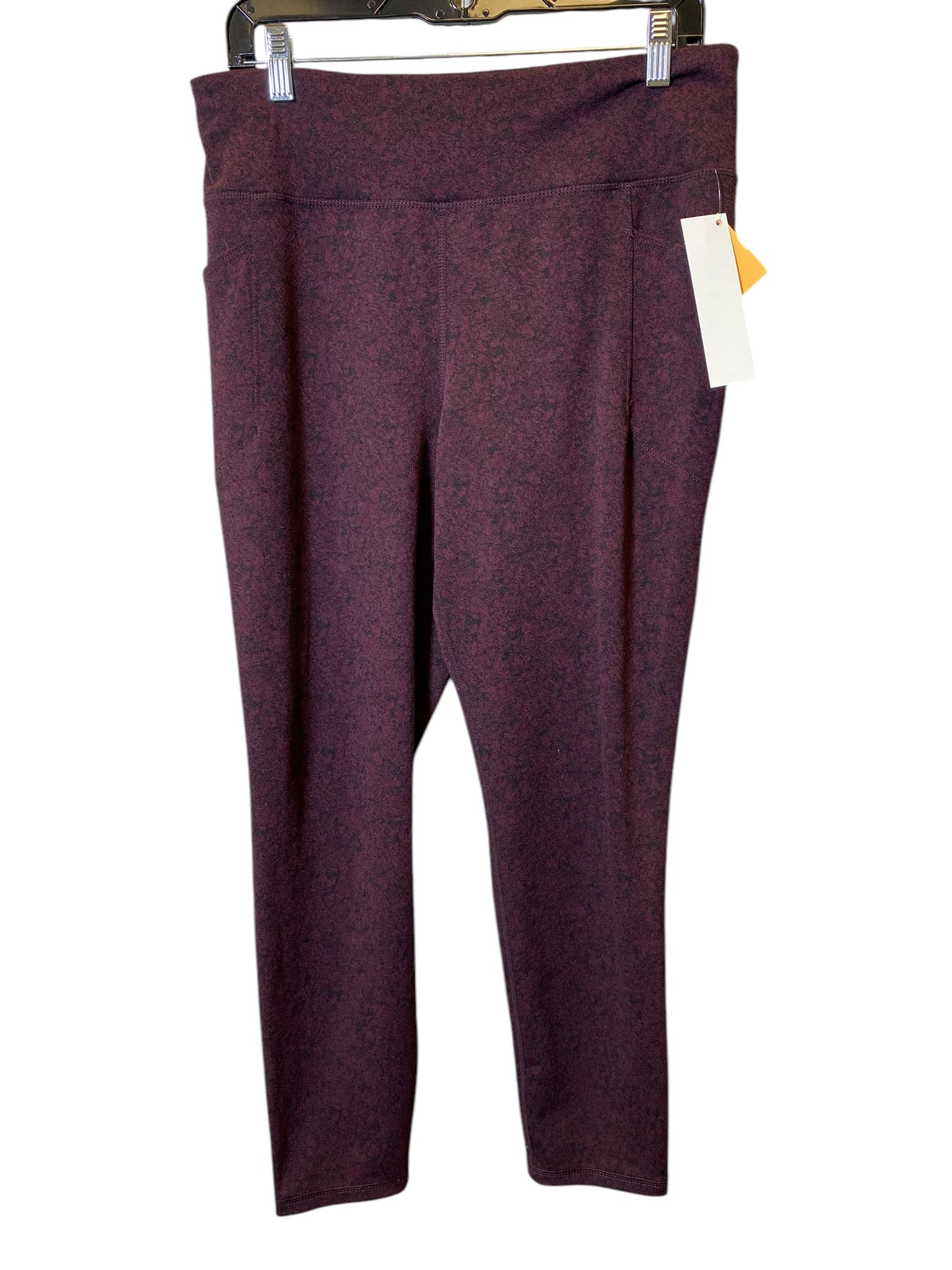 Athletic Leggings By Members Mark In Maroon, Size: Xxl